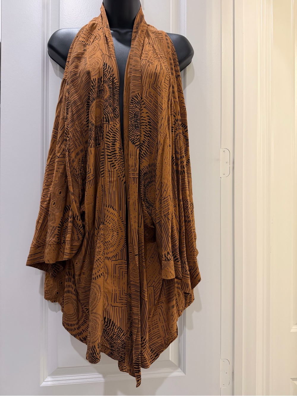Mossimo Supply Co Boho Convertible Draped Cardigan Vest S/M Brown